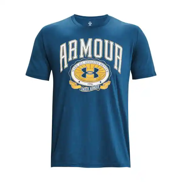 Under Armour Camiseta Ua Collegiate Crest Ss Azul Talla LG