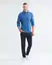 Spread Neck Shirt M/l Azul Dark Ultraoscuro Talla Xs Hombre Chevignon