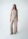 Camisa Luli Mujer Beige Escarcha Claro Talla M 513G398 Naf Naf