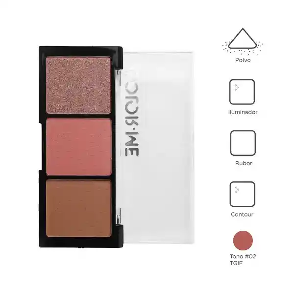 Paleta de Sombras 3 en 1 Color me Tgif 02 Miniso