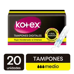 Kotex Tampon Digital Flujo Moderado Medio 