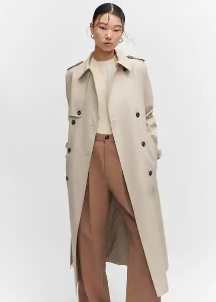 Abrigo Trench Chicago Piedra Talla M Mujer Mango