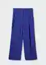 Pantalón Monchi Azul Talla 34 Mujer Mango