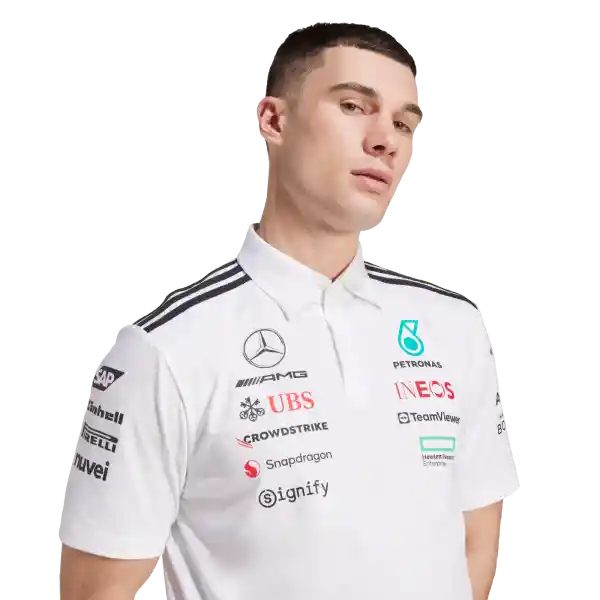 Adidas Camiseta Polo F1 Mercedes Lifestyle Hombre Blanco Talla L