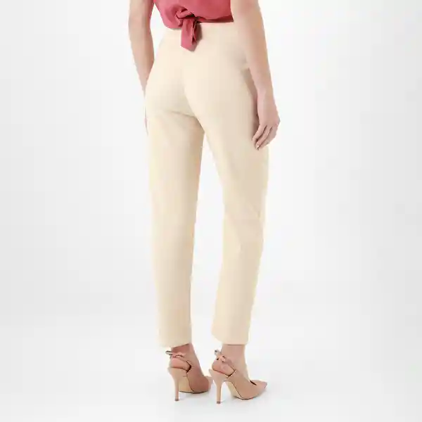 Pantalón Tiro Medio Bota Recta Beige Talla 10 - 712842