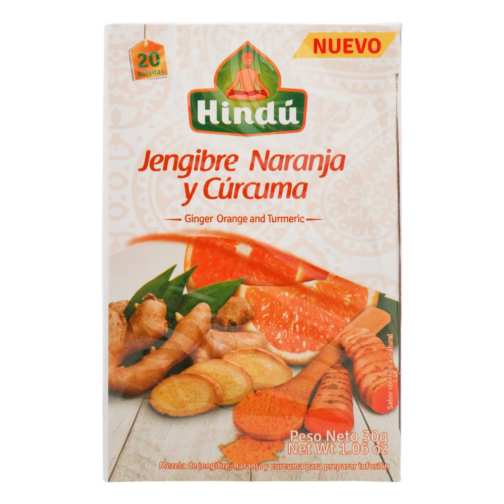 Hindú Infusión de Jengibre, Naranja y Cúrcuma 30 g