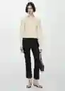 Pantalón Santori Negro Talla 38 Mujer Mango