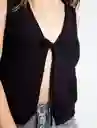  Blusa Tejida Belinda Mujer Negro Puro Talla L Naf-Naf 