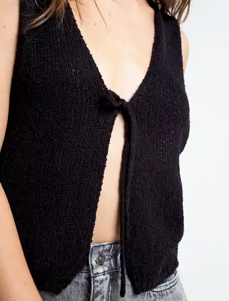  Blusa Tejida Belinda Mujer Negro Puro Talla L Naf-Naf 