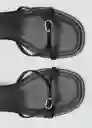 Sandalias Celeste Negro Talla 38 Mujer Mango