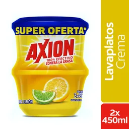 Lavaplatos en Crema Axion Lima Limon 450g x2