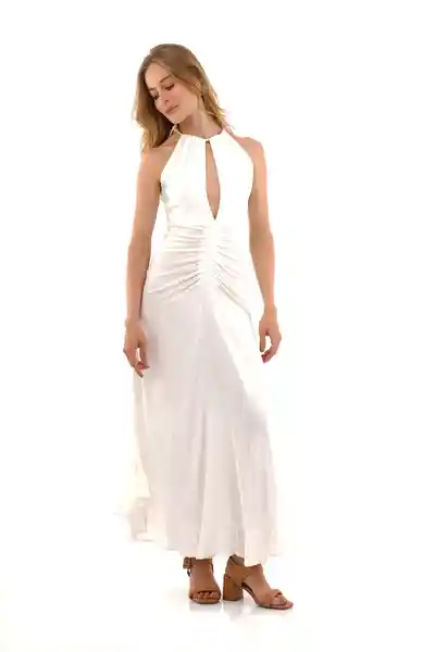 Vestido Largo Aurelia Marfil Talla XS Mercedes Campuzano