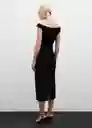 Vestido Fresa Negro Talla M Mujer Mango