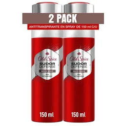 Desodorante Antitranspirante Hombre Old Spice Spray Sudor Defense Seco 93 g Pack 2 Unidades