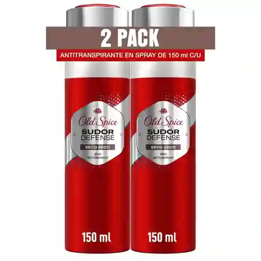 Desodorante Antitranspirante Hombre Old Spice Spray Sudor Defense Seco 93 g Pack 2 Unidades