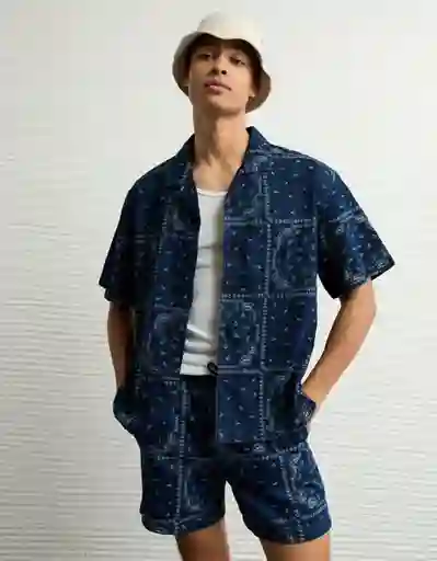 Camisa Hombre Azul Talla Large 2902970 American Eagle
