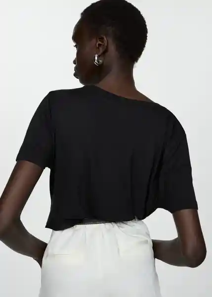 Camiseta Vispi Negro Talla M Mujer Mango