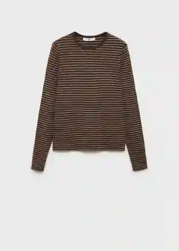 Camiseta Paul Marrón Talla S Mujer Mango