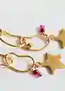 Pendientes Estrella Oro Talla 99 Mujer Mango