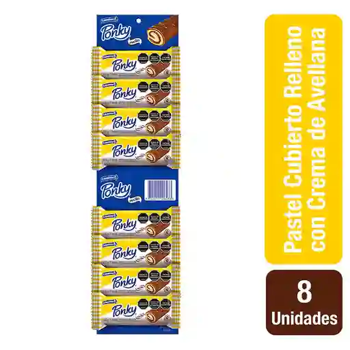 Ponky Nucita Pastel con Crema de Avellana x 8 und