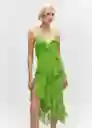 Vestido Madeira Verde Talla XS Mujer Mango