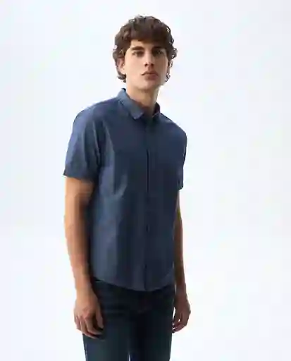 Camisa Hombre Azul Talla S 811G000_AZU194024 Americanino