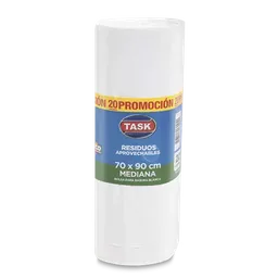 Task Bolsa Basura Mediana Blanca 90 cm