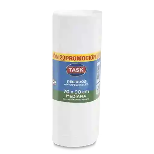 Task Bolsa Basura Mediana Blanca 90 cm