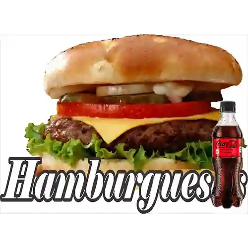 Combo Hamburguesa c/ Queso +Cocacola S/az 400ml