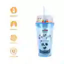 Vaso de Plástico Osos Escandalosos Con Pitillo Panda Azul Miniso