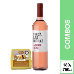 Combo Las Moras Vino Rosado Syrah Rosé + Queso Tilsit Ahumado