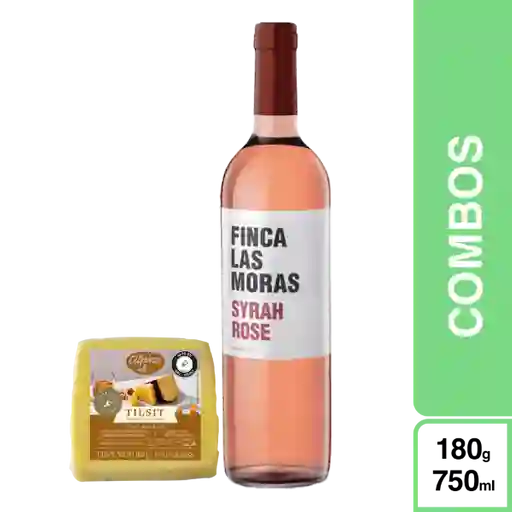 Combo Las Moras Vino Rosado Syrah Rosé + Queso Tilsit Ahumado