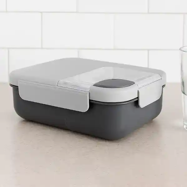 Contenedor de Alimentos 2 Compartimentos Cool Style Gris Miniso