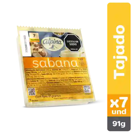 Queso Sabana X7 Tajadas 91 g