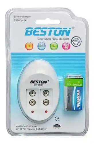 Beston C818 Cargador De Baterías/pilas 9v + 1x9v 250mah Blanco