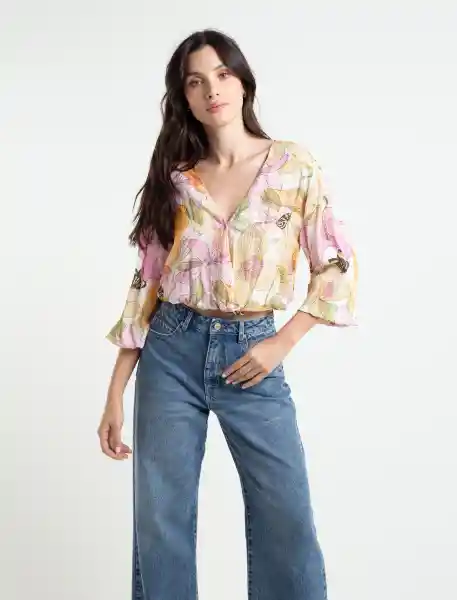 Camisa Eden Bailarina Rosa Medio Mujer Talla S Naf-Naf 