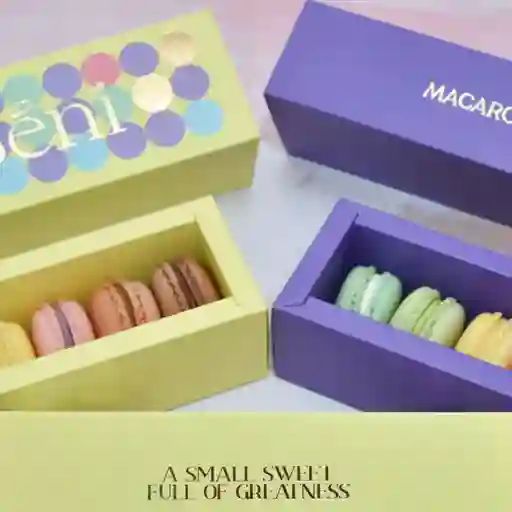 Caja x6 macarons morada o amarilla