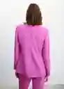 Blazer Americana Iguana Morado Talla 25 Mujer Mango