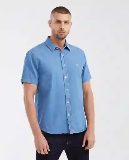 Camisa Denim Corta Azul Lago Primavera Oscuro M Chevignon