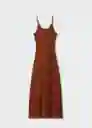 Vestido Dama Marrón Talla S Mujer Mango