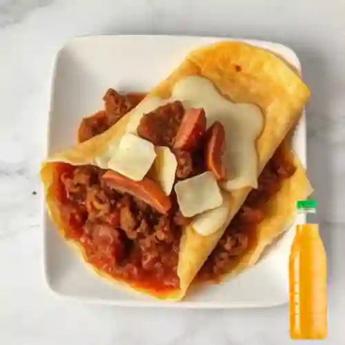 Crepe de Boloñesa, Jamón y Queso