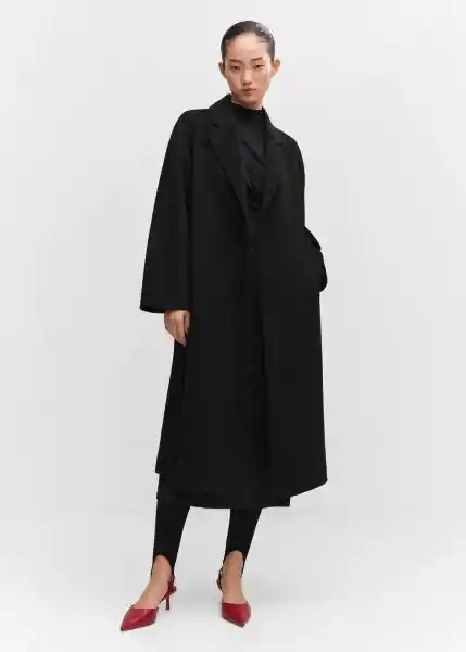 Abrigo Batín Negro Talla XL Mujer Mango