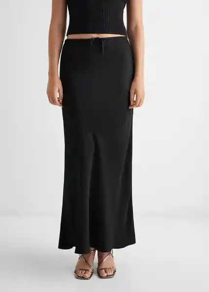 Falda Satin Negro Talla 18 Teen Niñas Mango