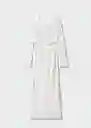 Vestido White-a Blanco Talla L Mujer Mango