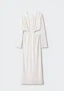 Vestido White-a Blanco Talla L Mujer Mango