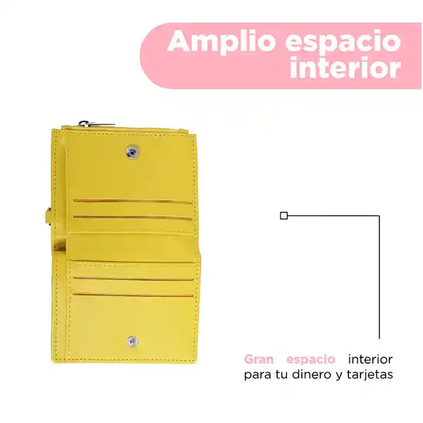 Billetera Charlie Brown Snoopy Colorful Life Amarillo Miniso