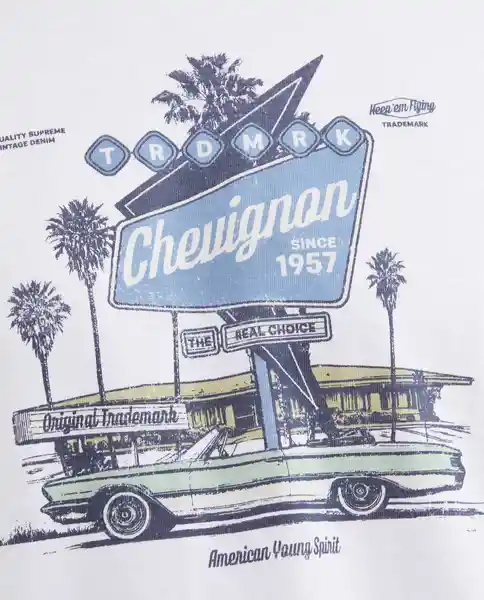 Camiseta Car Graphic Masculino Blanco 0 Claro Talla M Chevignon