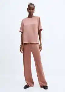 Blusa Massim Rosa Pastel Talla M Mujer Mango