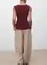 Top Pep Burdeos Talla S Mujer Mango