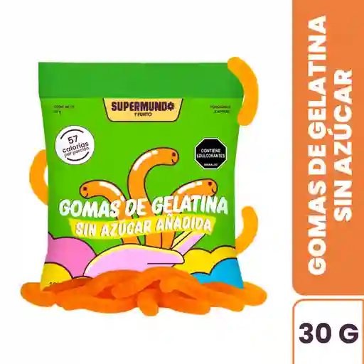 Goma de Gelatina Sin Azúcar Gusanitos Supermundo 15 g